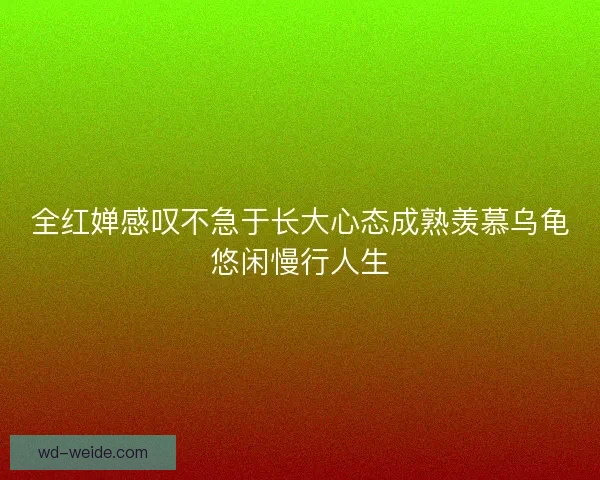 全红婵感叹不急于长大心态成熟羡慕乌龟悠闲慢行人生